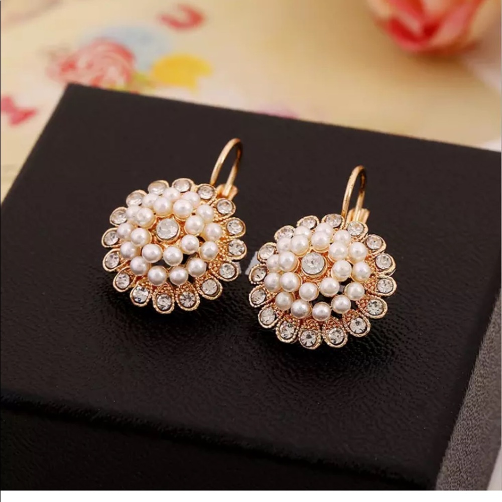Faux Pearl & Rhinestone earrings 4 wedding prom